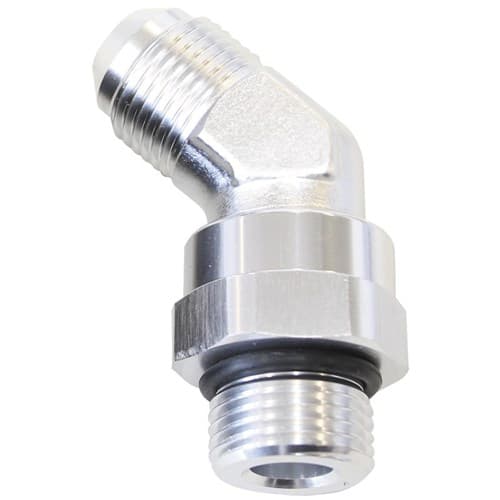 Male -8 Orb 45 to -8AN Male Silver Full Swivel