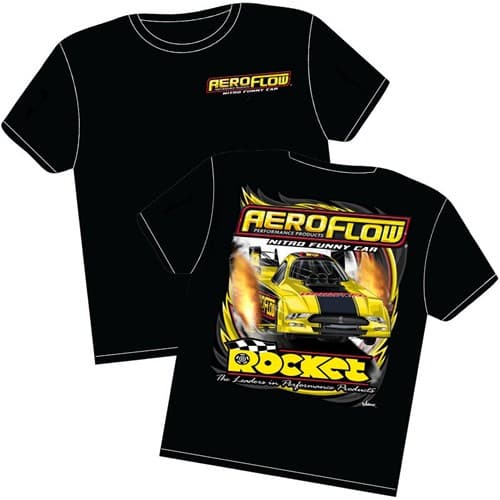 Aeroflow Nitro Funny Car XL Black T Shirt Rocket / AFNFC24-XL