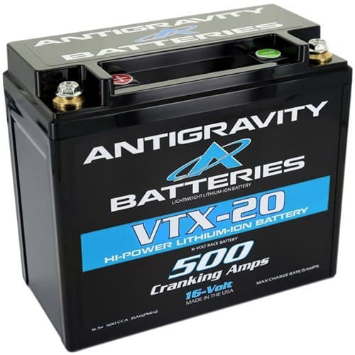 Lithium Battery 16V, 500CA 25AH, YTX12 Case, RH Positive Antigravity / AG-VTX-20-R