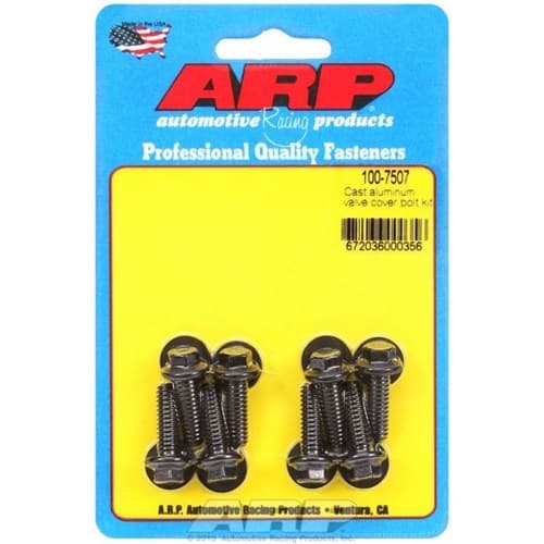 Valve Cover Bolt Kit 1/4-20 BLK Hex 8 PCS Cast Alum Covers ARP - 100-7507
