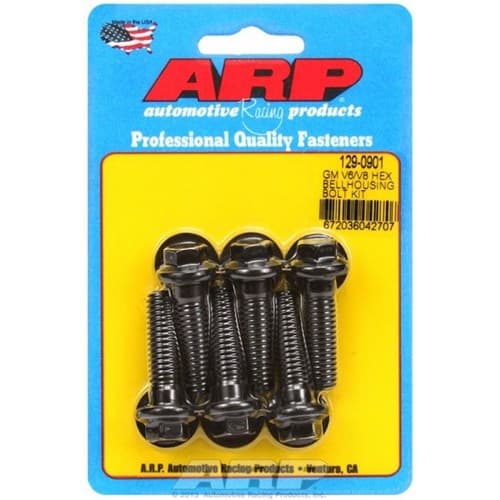SB BB Chev Bellhousing> Block BLK Hex Bolts 3/8-16 x 1.375" ARP - 129-0901