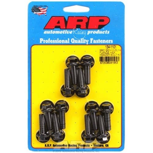 LS Chev Header Bolt Kit BLK Hex 1/4" Wide Head Flange ARP - 134-1101