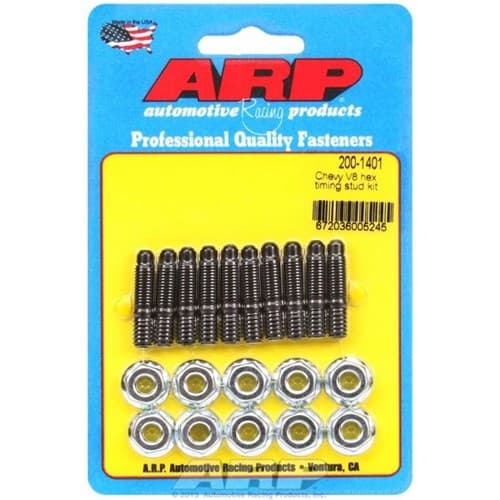 SB BB Chev V6 *All Chev* Timing Cover Studs BLK Hex ARP - 200-1401