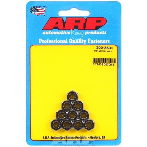 Hex Nuts 1/4-28 Unf (10) 7/16" Wrench, Flanged ARP - 200-8631