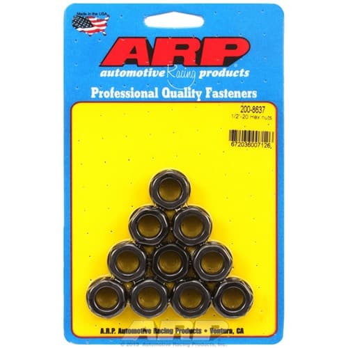 Hex Nuts 1/2-20 Unf (10) 3/4" Wrench, No Collar ARP - 200-8637