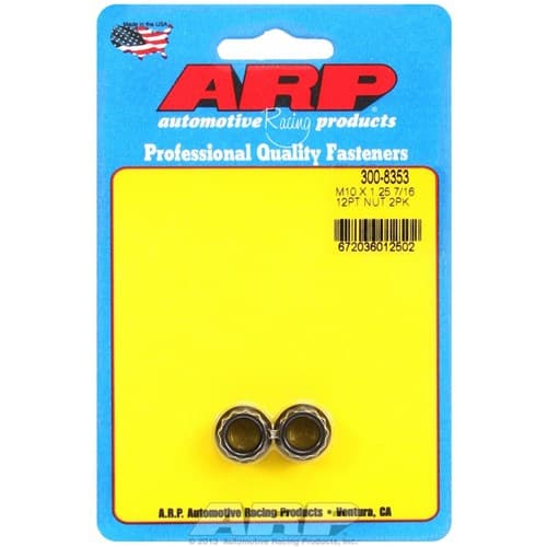 12-Point Nuts M10x1.25 (2) 12mm Wrench, .625" Collar ARP - 300-8353