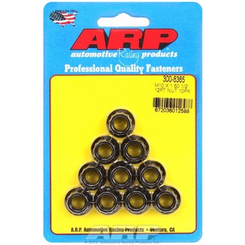 12-Point Nuts M10x1.50 (10) 12mm Wrench, .700" Collar ARP / AR300-8365