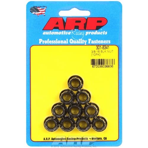 12-Point Nuts 3/8-16 Unc (10) 7/16" Wrench, .625" Collar ARP - 301-8341