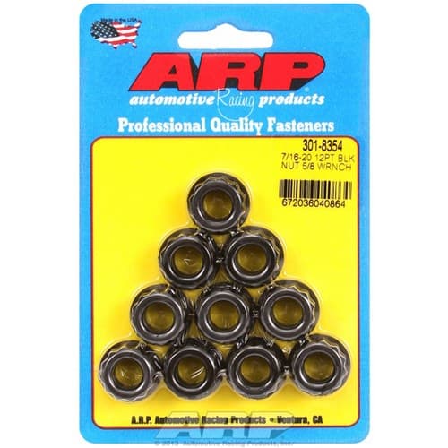 12-Point Nuts 7/16-20 Unf (10) 5/8" Socket, .823" Collar ARP - 301-8354