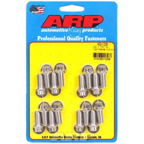 ARP 12PT Header BOLTS,S/Less (16) 3/8 .7500UHL 12PT ARP - 400-1208