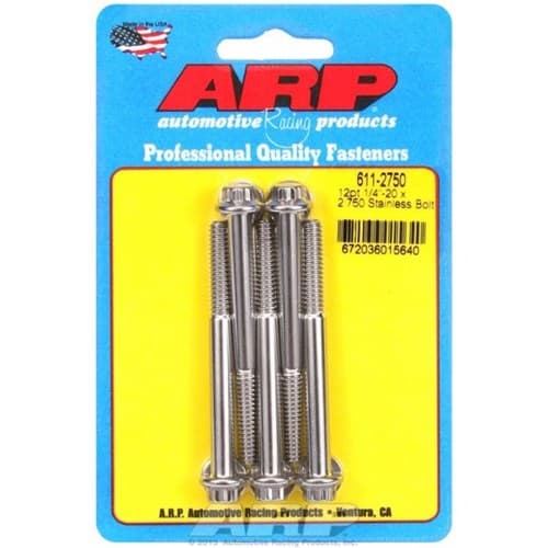 SS 12PT Bolts 1/4" Unc X 2.75" 5/16" Wrench (5-PACK) 1/4-20 ARP - 611-2750