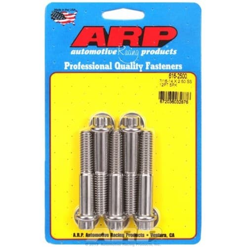 SS 12PT Bolts 7/16" Unc X 2.50 7/16" Wrench (5-PACK) 7/16-14 ARP - 616-2500