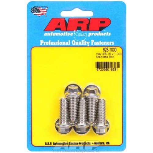 SS Hex Bolts 3/8" Unc X 1.00" 3/8" Wrench (5-PACK) 3/8-16 ARP - 623-1000
