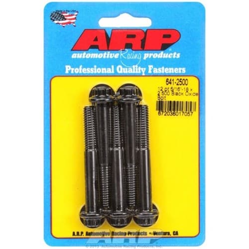 12PT Bolts 5/16" Unc X 2.50" 3/8" Wrench (5-PACK) 5/16-18 ARP - 641-2500