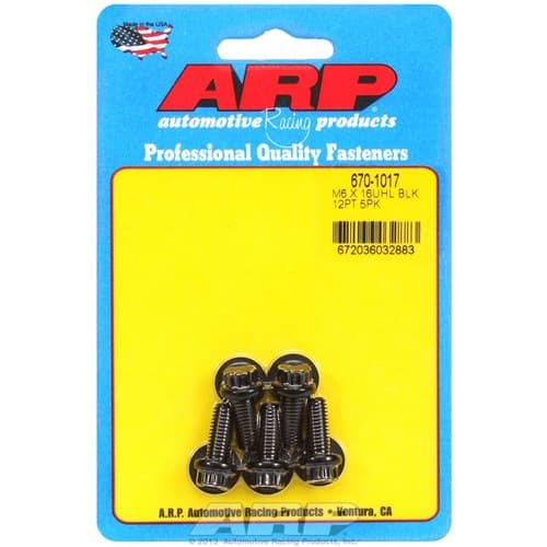 12PT Bolts M6x1.00 x 16mm 8mm Wrench (5-PACK) 6mm-1.00 ARP / 670-1016