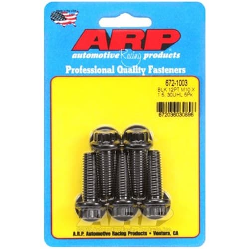 12PT Bolts M10x1.50 x 30mm 12mm Wrench (5-PACK) 10mm-1.50 ARP / 672-1003