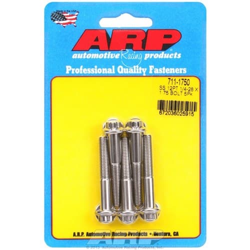 SS 12PT Bolts 1/4" Unf X 1.75" 5/16" Wrench (5-PACK) 1/4-28 ARP / 711-1750