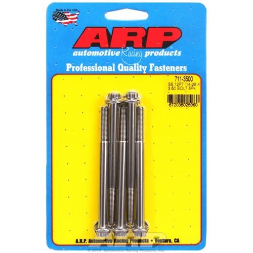 SS 12PT Bolts 1/4" Unf X 3.50" 5/16" Wrench (5-PACK) 1/4-28 ARP / 711-3500