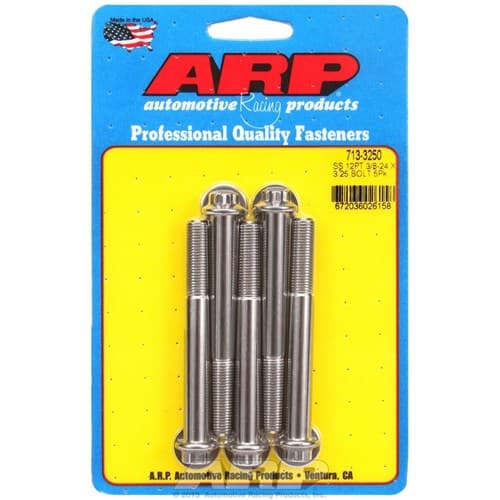 SS 12PT Bolts 3/8" Unf X 3.25" 3/8" Wrench (5-PACK) 3/8-24 ARP - 713-3250