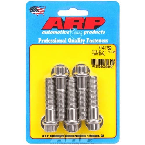 SS 12PT Bolts 7/16" Unf X 1.75 7/16" Wrench (5-PACK) 7/16-20 ARP - 714-1750