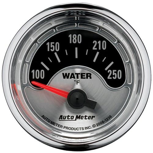 Am Muscle 2-1/16" Water Temp 100-250Â°F, Short Sweep Elect. Auto Meter - 1236