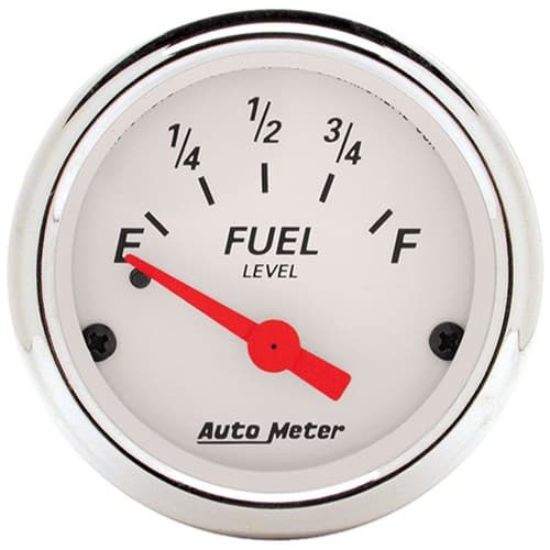 Arctic White 2-1/16 Fuel Level 0-30 Ohm, Short Sweep Elect. Auto Meter - 1318