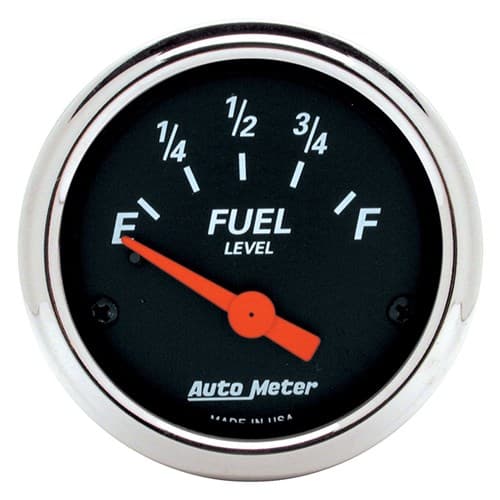Designer Black Fuel Level 2-1/16", 0-30 Ohms, SS Elect Auto Meter - 1425