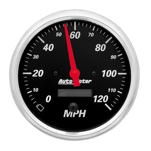 5 Speedo, 120 MPH, Elec Speedo Designer Black Auto Meter - 1489