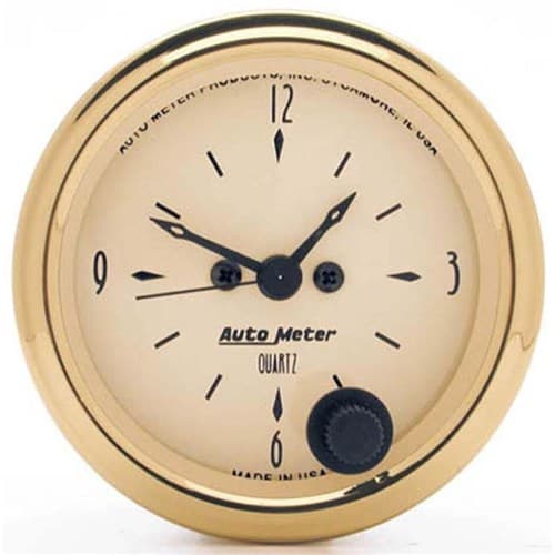 Golden Oldies Analog Clock 2-1/16", Quartz Movement Auto Meter - 1586
