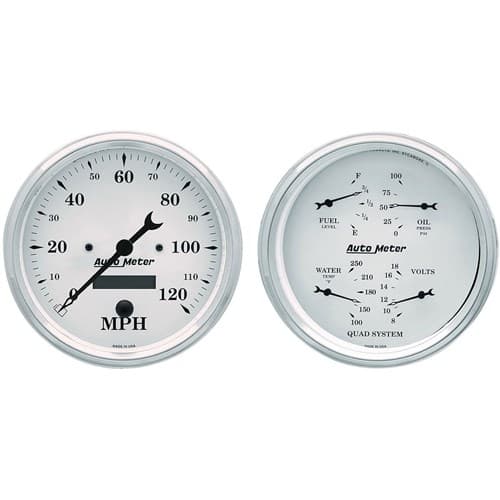 5 Quad Gauge & Speedo, Old Ty 5 Elec Speedo & 5 Quad Gauge Auto Meter - 1603