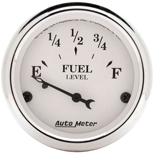 Old Tyme White Fuel Level 2-1/16", 0-90 Ohm, Short SWP Auto Meter - 1604