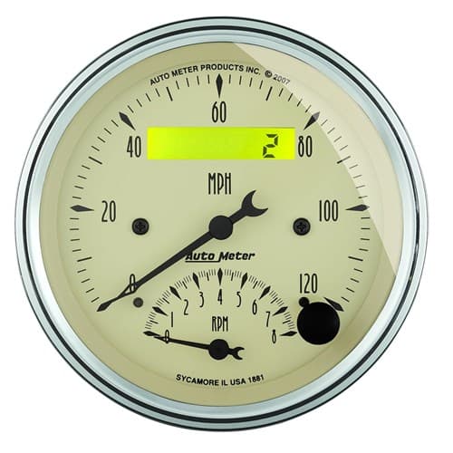 3-3/8 Tach/Speedo Combo, Anti Antique Beige Auto Meter - 1881