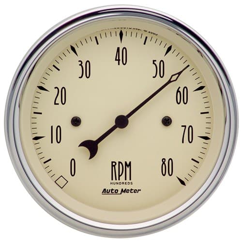 3-3/8 Tach, 8,000 RPM, 4,6,8 Antique Beige Auto Meter - 1890
