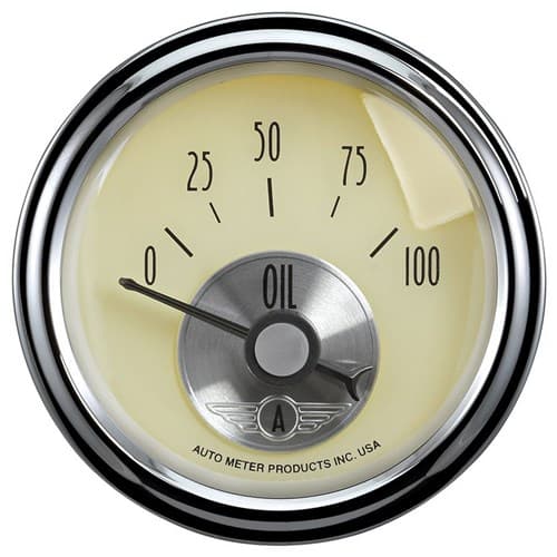 Prestige Series Ivory Oil Press 0-100 PSI Sse Ivory Auto Meter - 2027