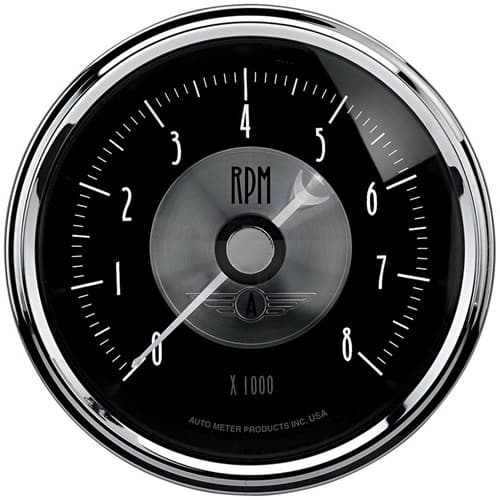 Prestige Series Black 3-3/8 Tachometer 8000 RPM Auto Meter - 2096