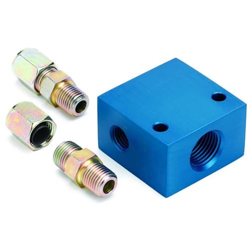 Trans Temp Gauge Manifold for 3/8" Tube Inline Sender Auto Meter - 2286