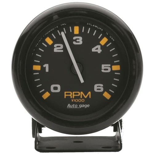 Auto Gage 2-3/4" Pedestal Tach 0-6,000RPM, Black Face & Bezel Auto Meter - 2306