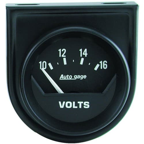 2 Voltmeter, 10-16V 2-1/16 Short Sweep Gauge Auto Meter - 2362