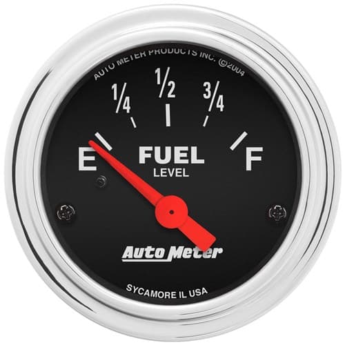 Trad Chrome 2-1/16" Fuel Level 240-33 Ohm, Short Sweep Elect. Auto Meter - 2516