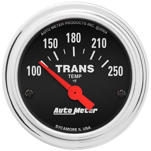 Trad Chrome 2-1/16" Trans Temp 100-250Â°F, Short Sweep Elect. Auto Meter - 2552