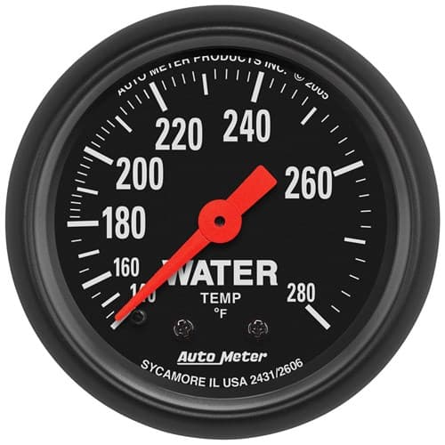 Z-Series 2-1/16" Water Temp 140-280Â°F, Mechanical, 6FT Auto Meter - 2606