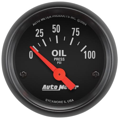 Z-Series 2-1/16" Oil Pressure 0-100PSI, Short Sweep Electric Auto Meter - 2634