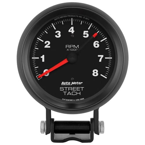 Z-Series 3-3/4" Tacho 8,000RPM Pedestal Mount, Adj Pointer Auto Meter - 2894
