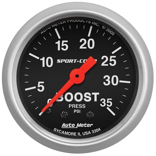 Sport-Comp 2-1/16" Boost Gauge 0-35PSI, Mechanical Auto Meter - 3304