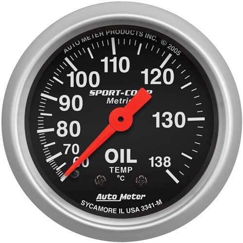 Sport-Comp 2-1/16" Oil Temp 60-140Â°C, Mechanical, 6FT Auto Meter - 3341-M