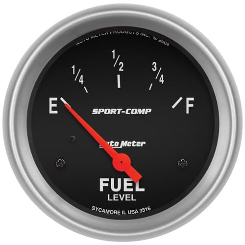 Sport-Comp 2-5/8" Fuel Level 240-33 Ohm, Short Sweep Elect Auto Meter - 3516