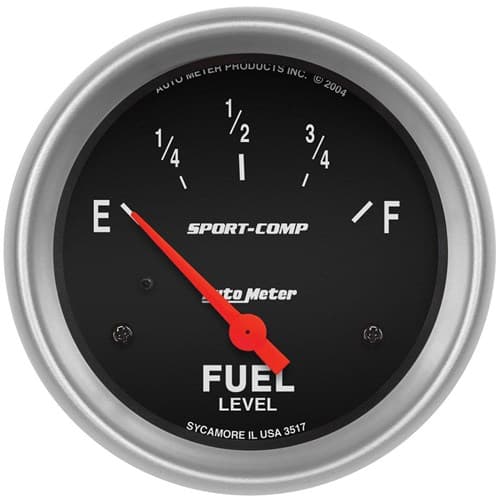 Sport-Comp 2-5/8" Fuel Level 0-30 Ohm, Short Sweep Electric Auto Meter - 3517