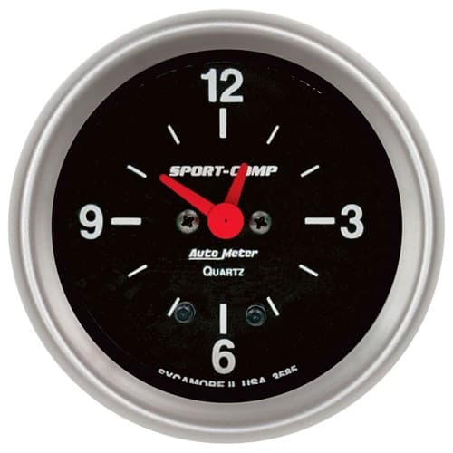 Sport-Comp 2-5/8" Clock Analogue Electric Auto Meter - 3585