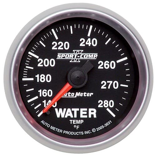 2-1/16 Water Temp, 140- 280`F 2-1/16 Sport-Comp II Auto Meter - 3631