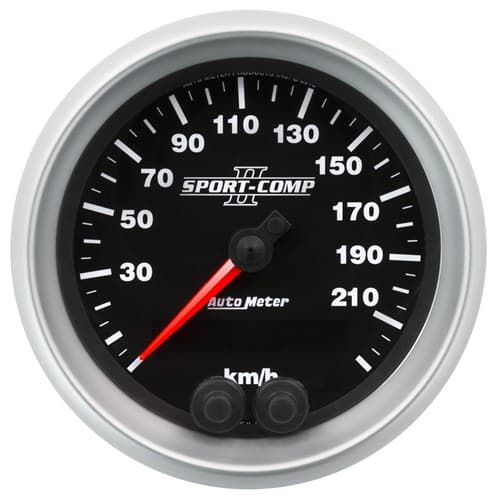 Sport-Comp II 3-3/8 GPS Speedo 225KPH, Internal GPS Antenna Auto Meter - 3680-M